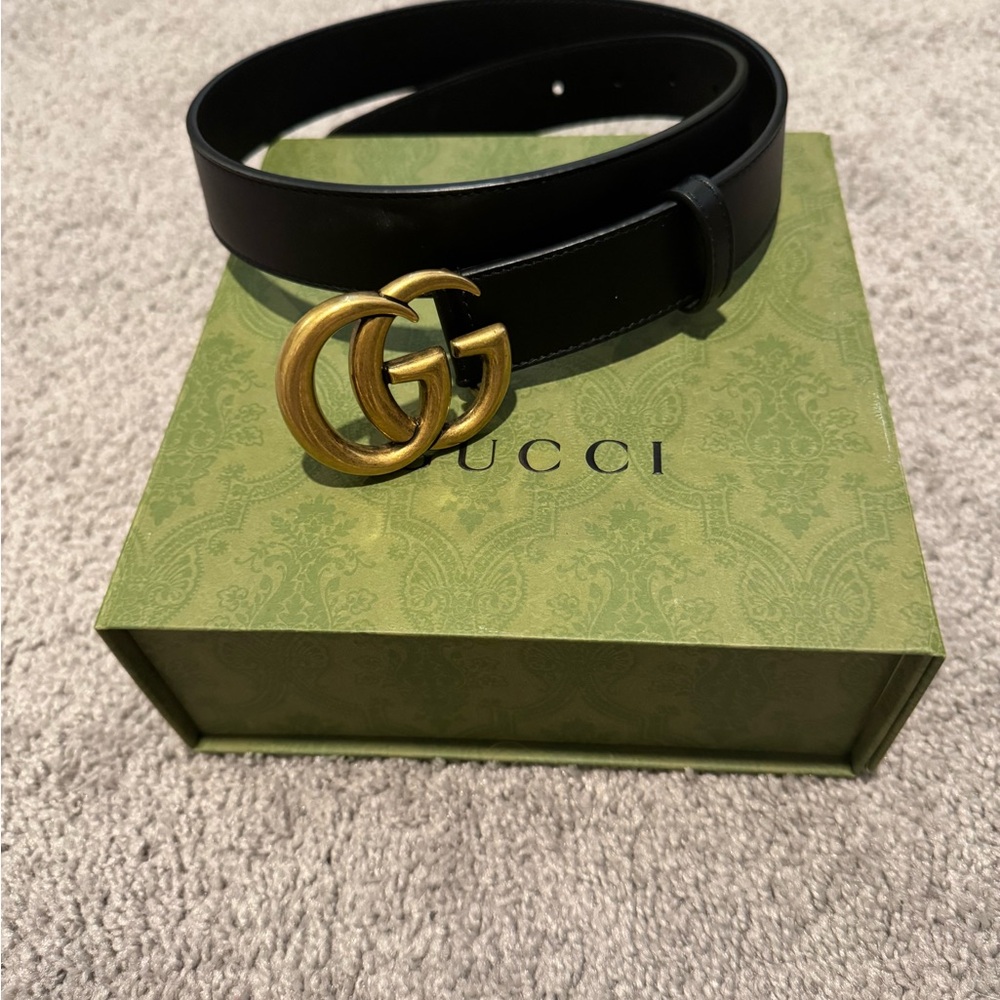 Gucci Black Leather Belt